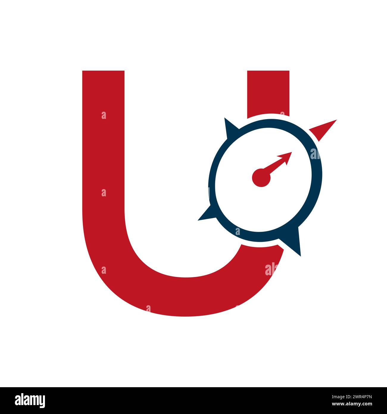 Letter U Navigator Compass Symbol Vector Template Stock Vector