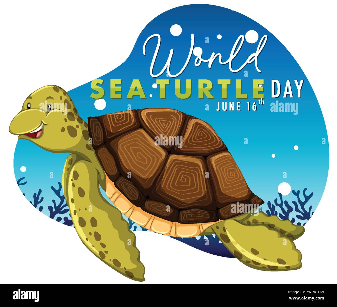 Illustration of a sea turtle for a special day Stock Vector Image & Art