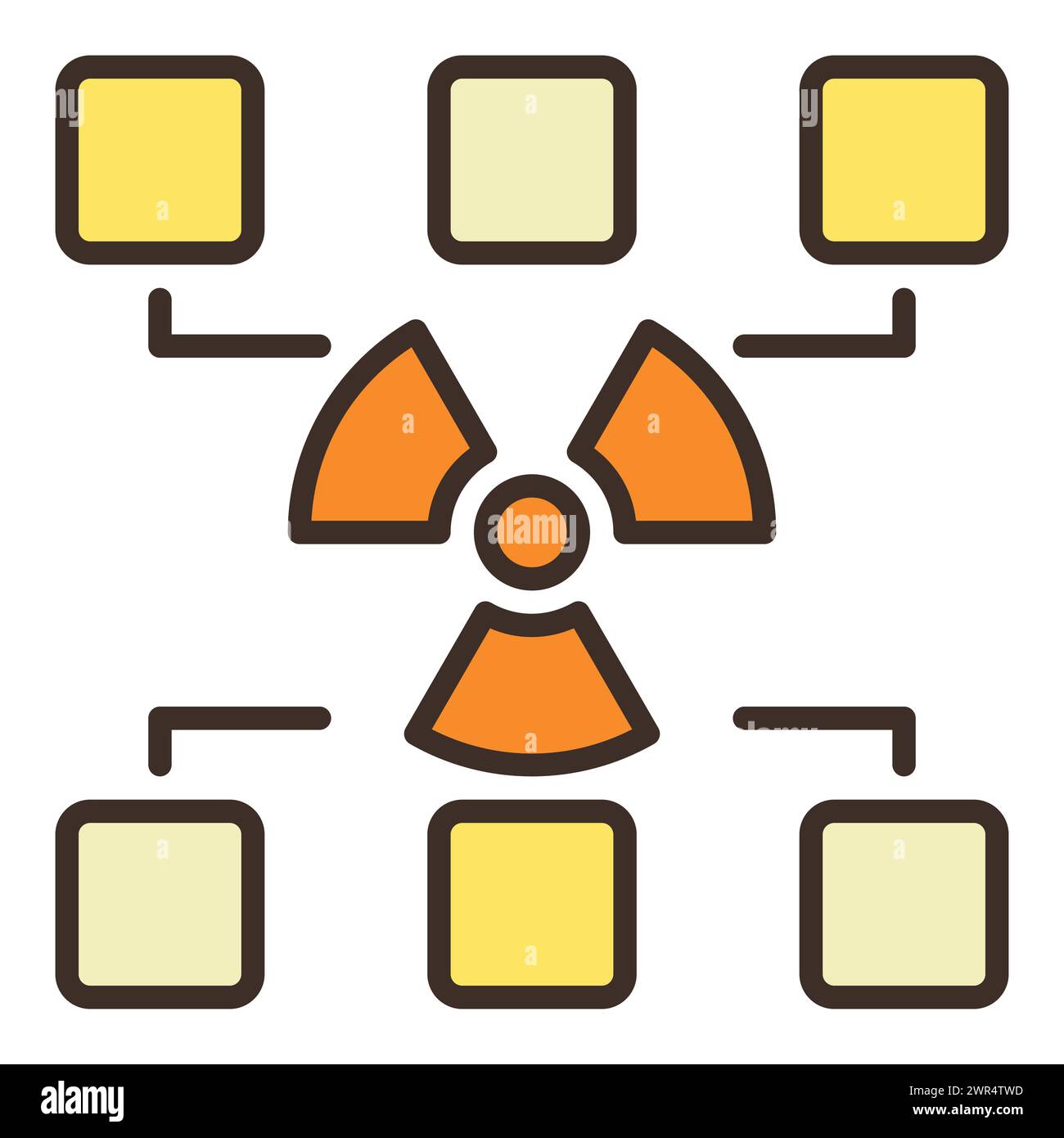 Radiation and Nuclear Energy vector concept colored icon or design element Stock Vector