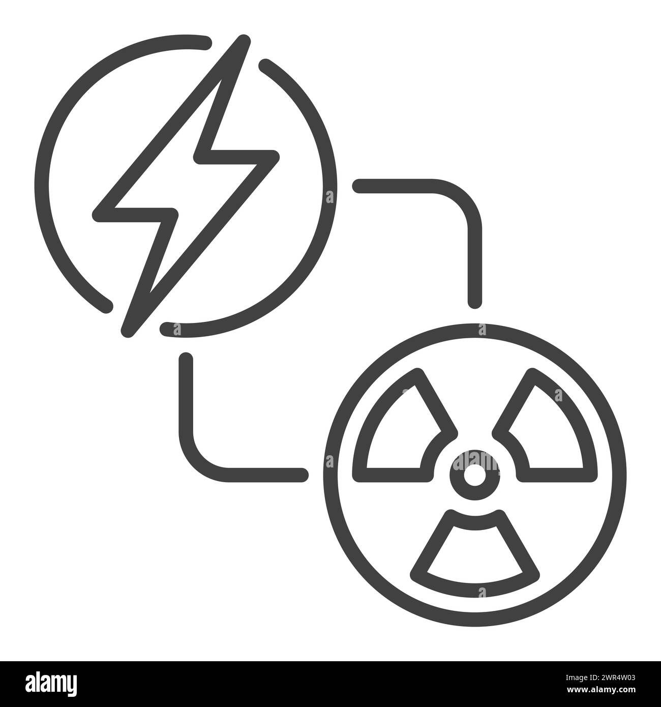 Radiation and Nuclear Energy vector concept thin line icon or symbol ...