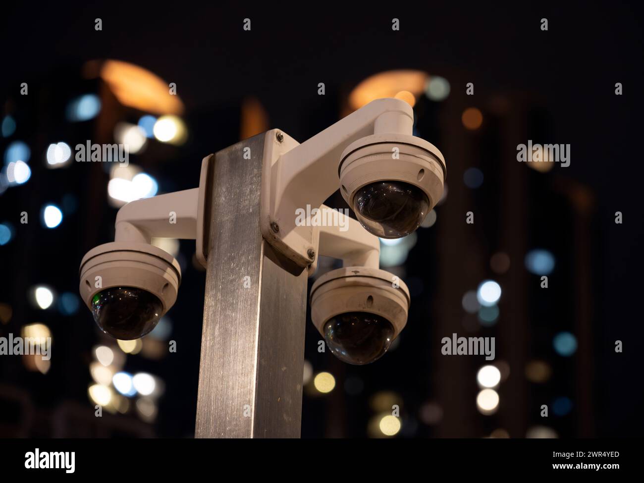 Hong Kong plans to install 2,000 CCTV cameras in densely populated parts and high-crime areas to combat crimes and ensure residents safety. Hong Kong, Stock Photo
