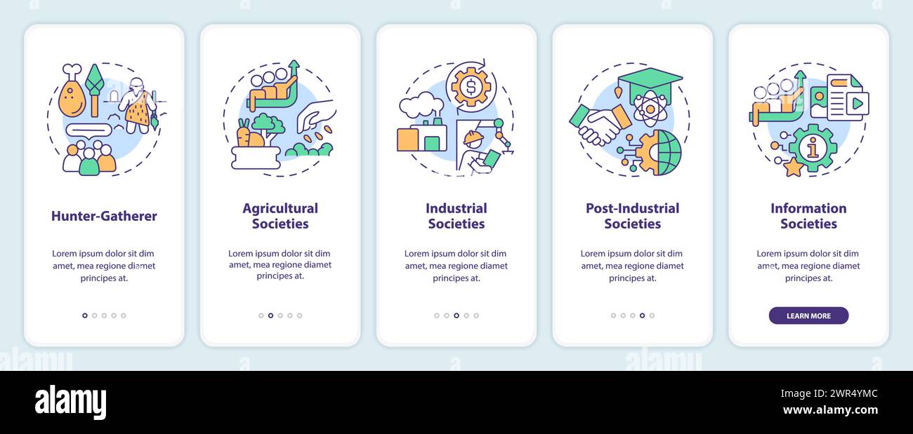 Types of society onboarding mobile app screen Stock Vector Image & Art ...