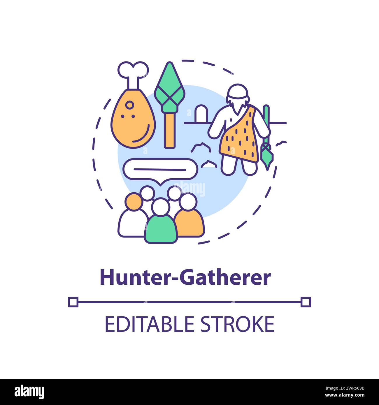 Hunter Gatherer Multi Color Concept Icon Stock Vector Image & Art - Alamy