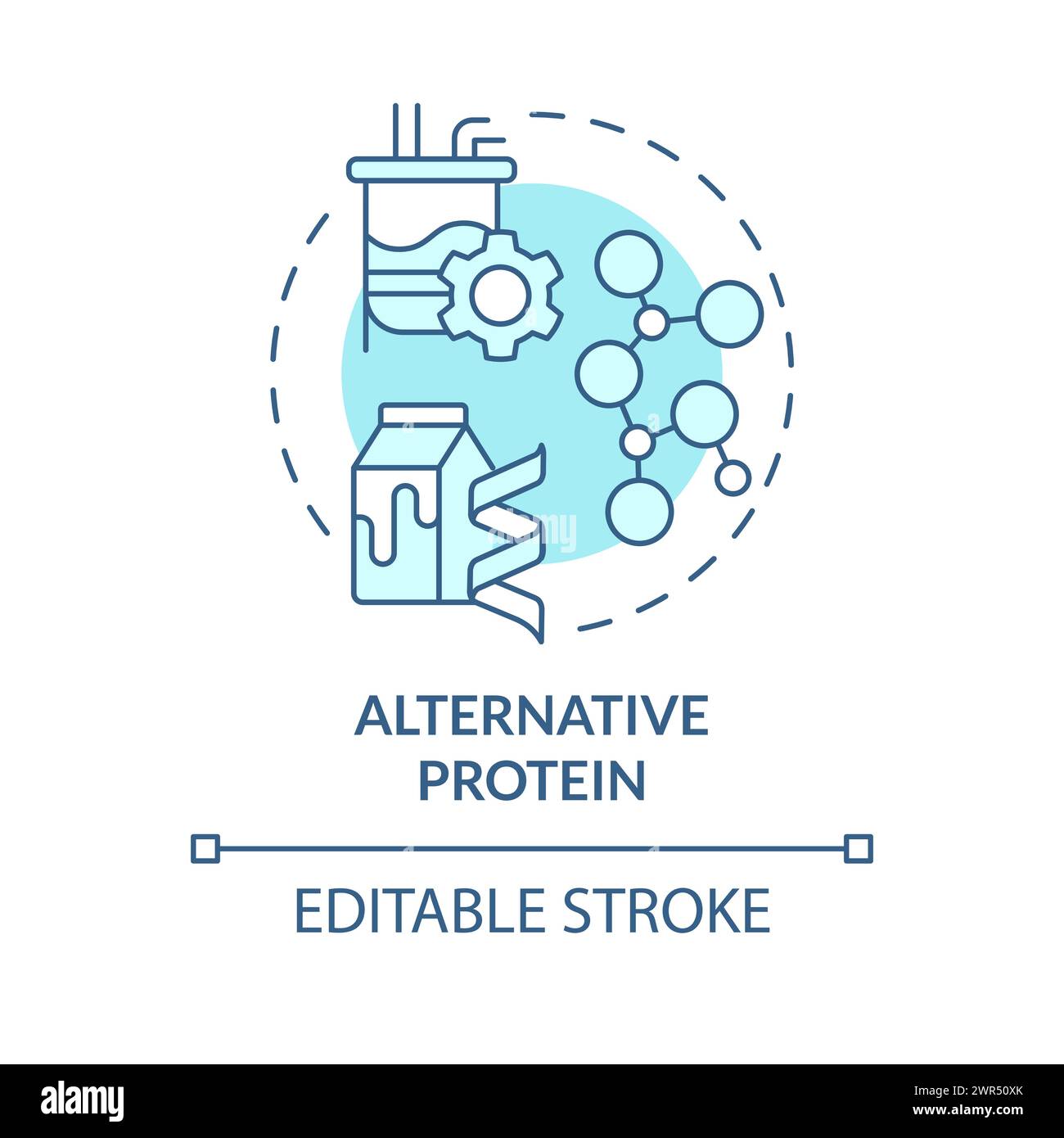 Alternative protein soft blue concept icon Stock Vector
