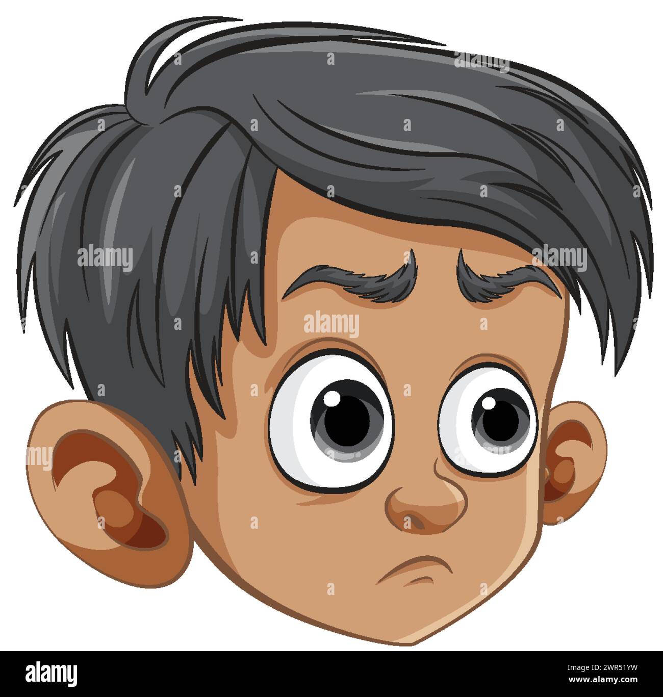 Vector illustration of a boy with a surprised look Stock Vector