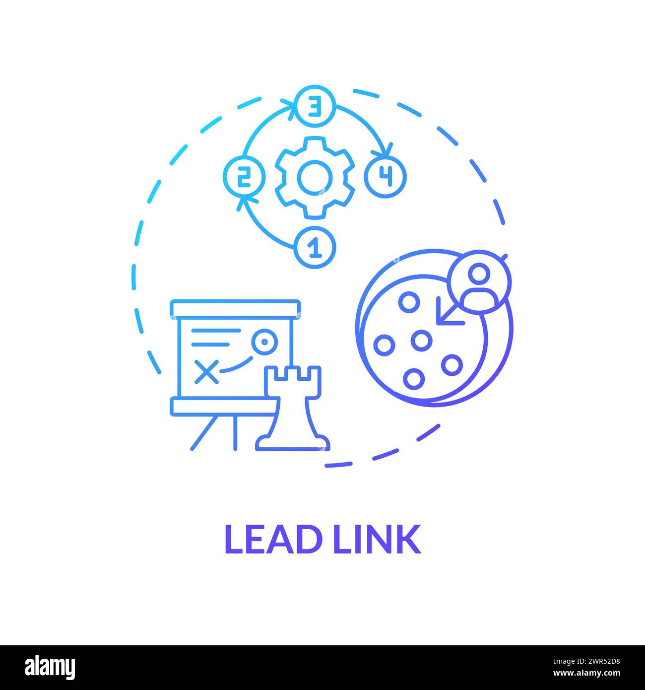 Lead link blue gradient concept icon Stock Vector