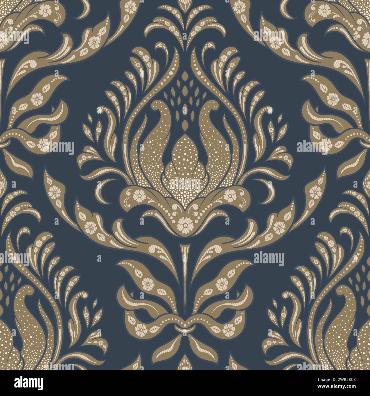 Damask seamless pattern element. Vector classical luxury old fashioned ...