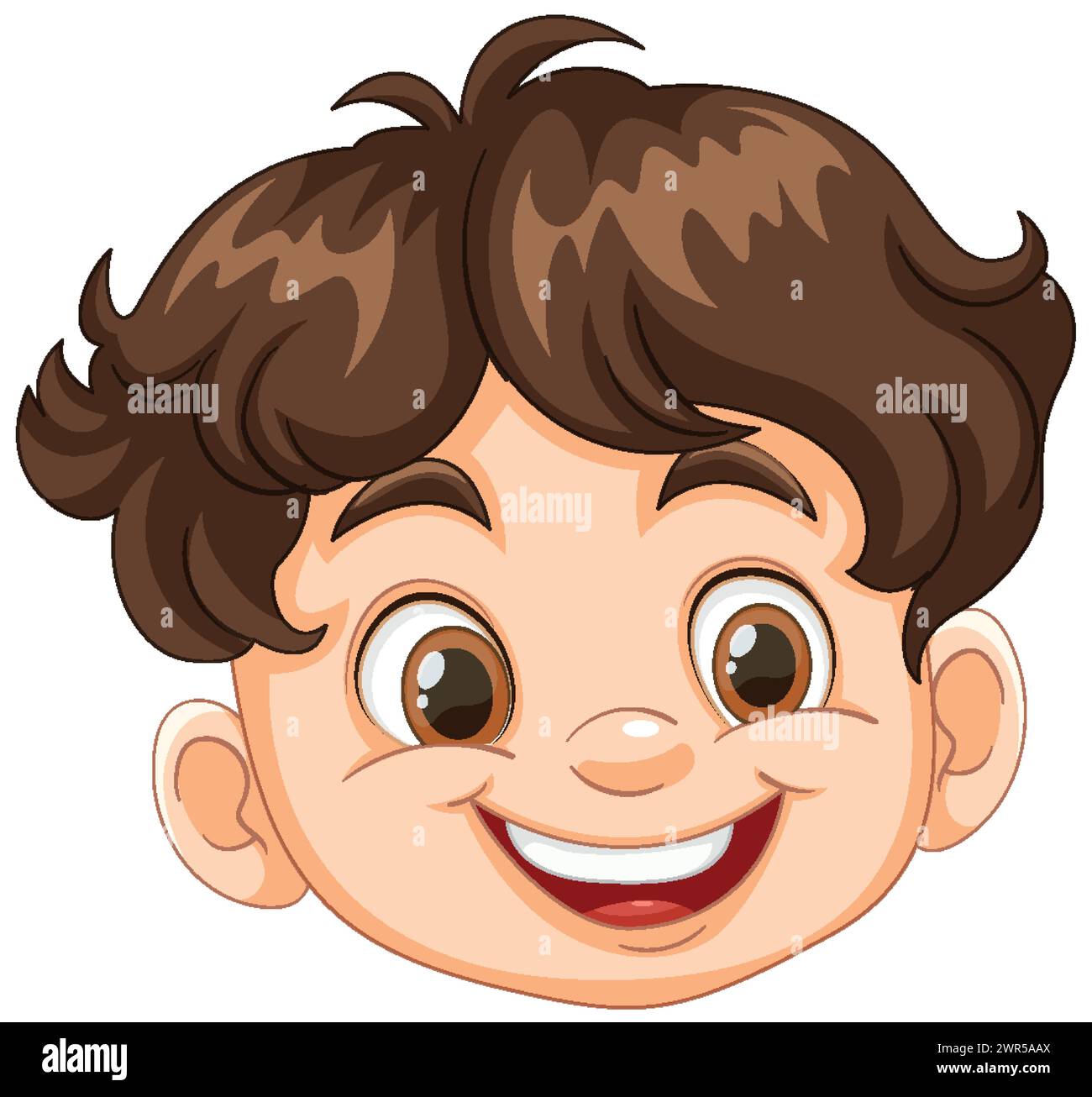 Vector illustration of a happy young boy smiling Stock Vector Image ...