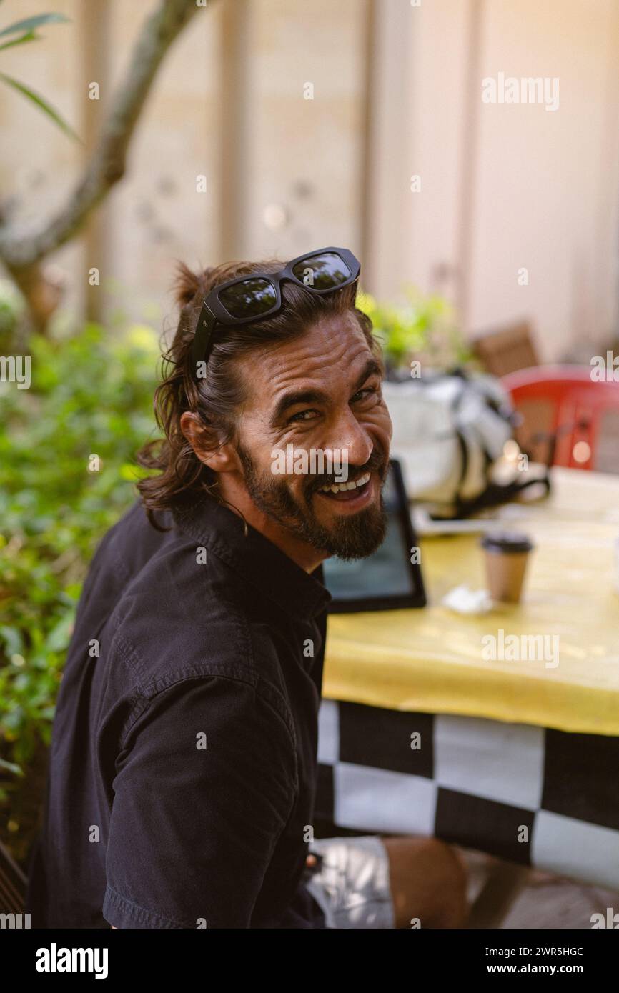 Laughing young bearded man hi-res stock photography and images - Alamy
