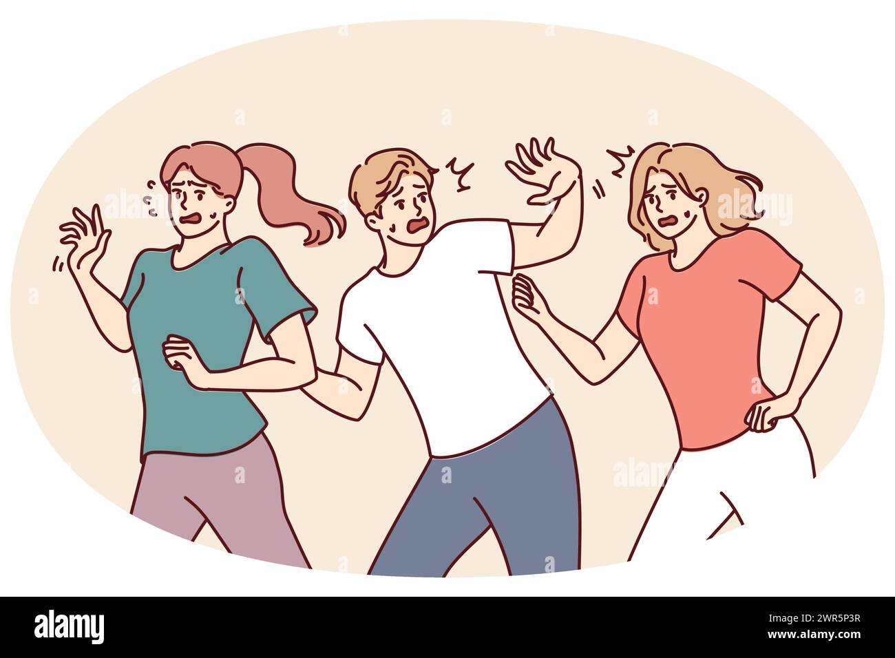 Evacuation of people in distress Cut Out Stock Images & Pictures Alamy