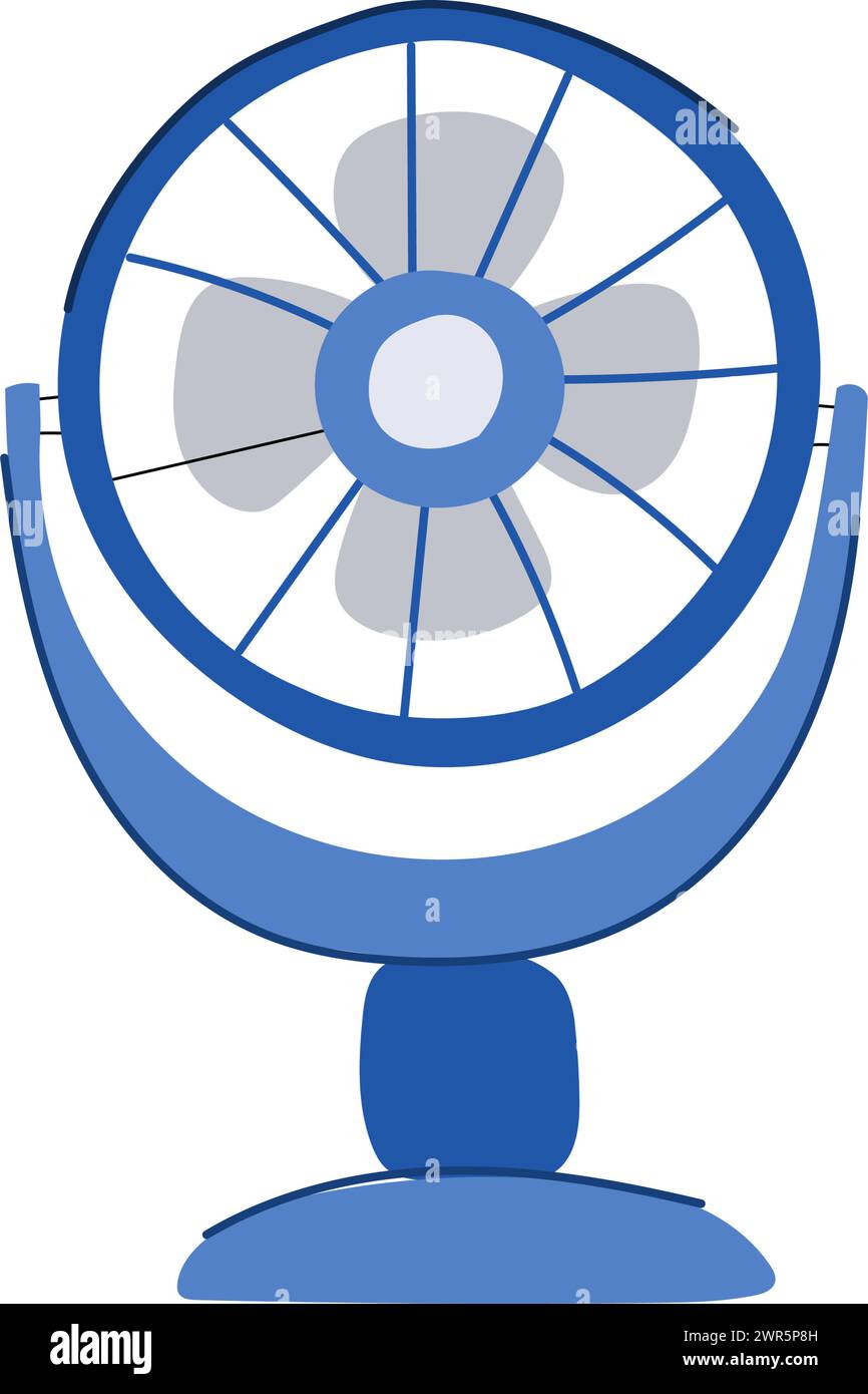 stroke desk fan cartoon vector illustration Stock Vector Image & Art