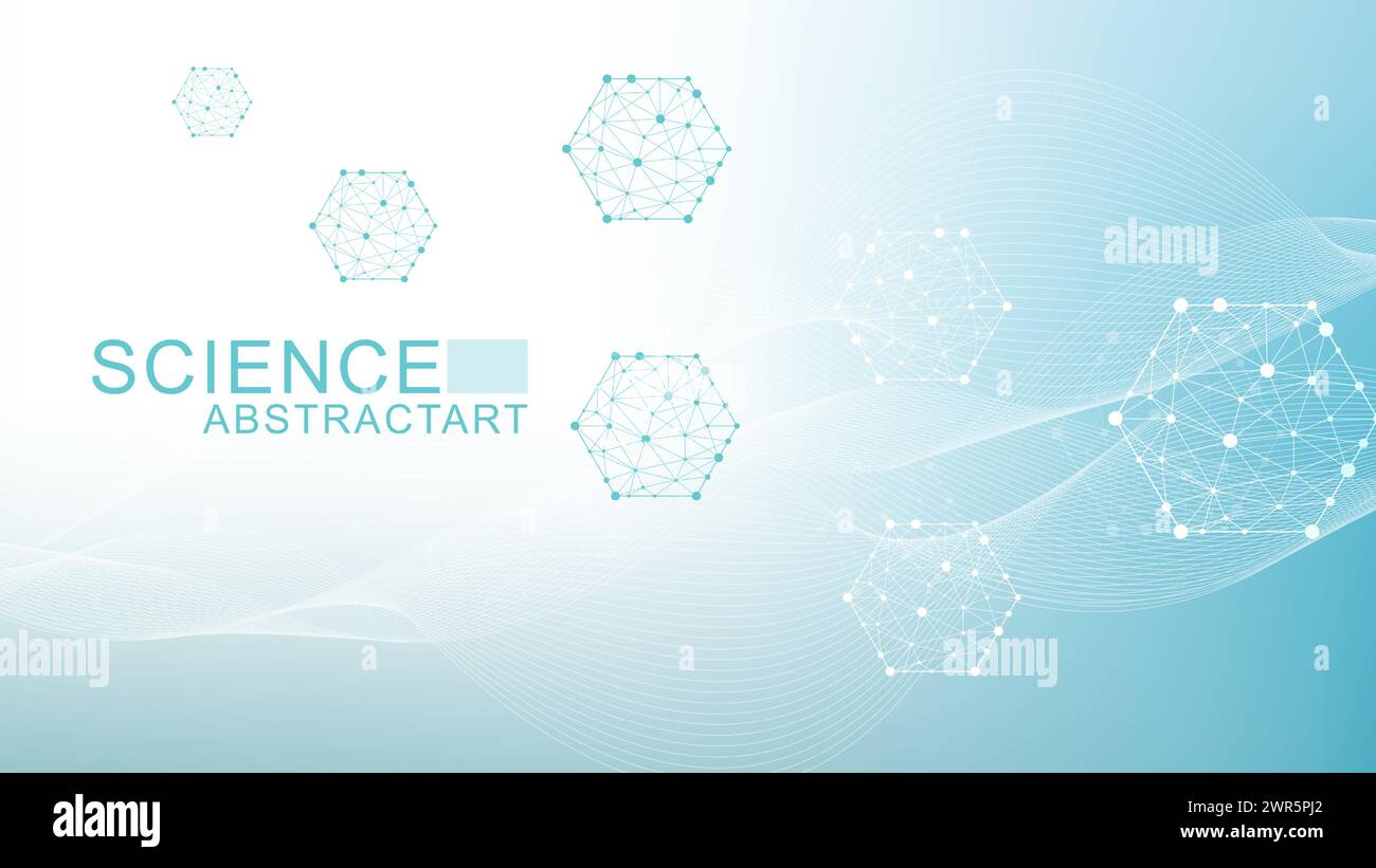 Hexagonal abstract background. Big Data Visualization. Global network ...