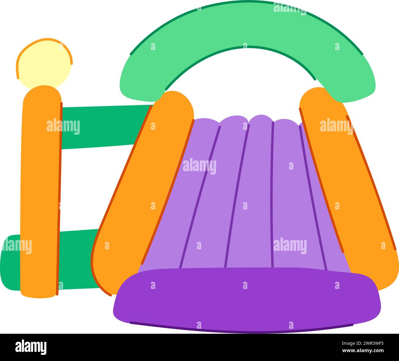 bouncy inflatable castle cartoon vector illustration Stock Vector Image ...