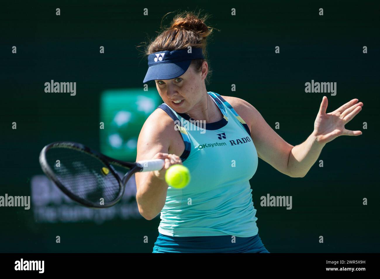 Indian Wells, California, USA. 10th Mar, 2024. Linda Noskova (CZE) was defeated by Iga Swiatek (POL) 4-6, 0-6 in the third round of the BNP Paribas Open at the Indian Wells Tennis Garden in Indian Wells, California. © Mal Taam/TennisClix/CSM (Credit Image: © Mal Taam/Cal Sport Media). Credit: csm/Alamy Live News Stock Photo