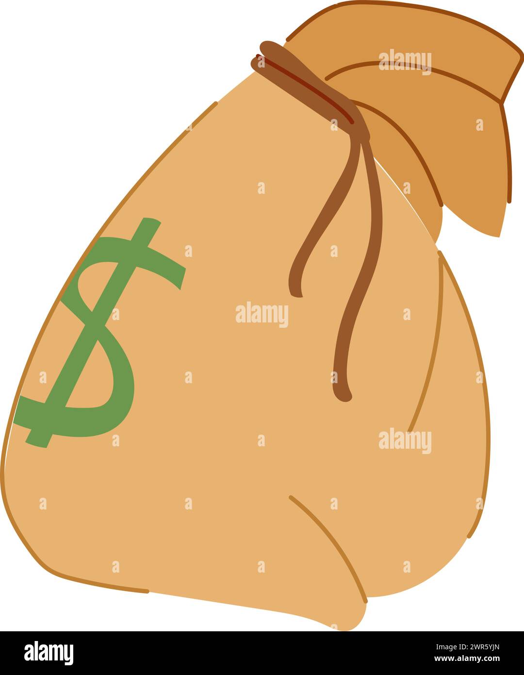dollar money bag cartoon vector illustration Stock Vector Image & Art ...
