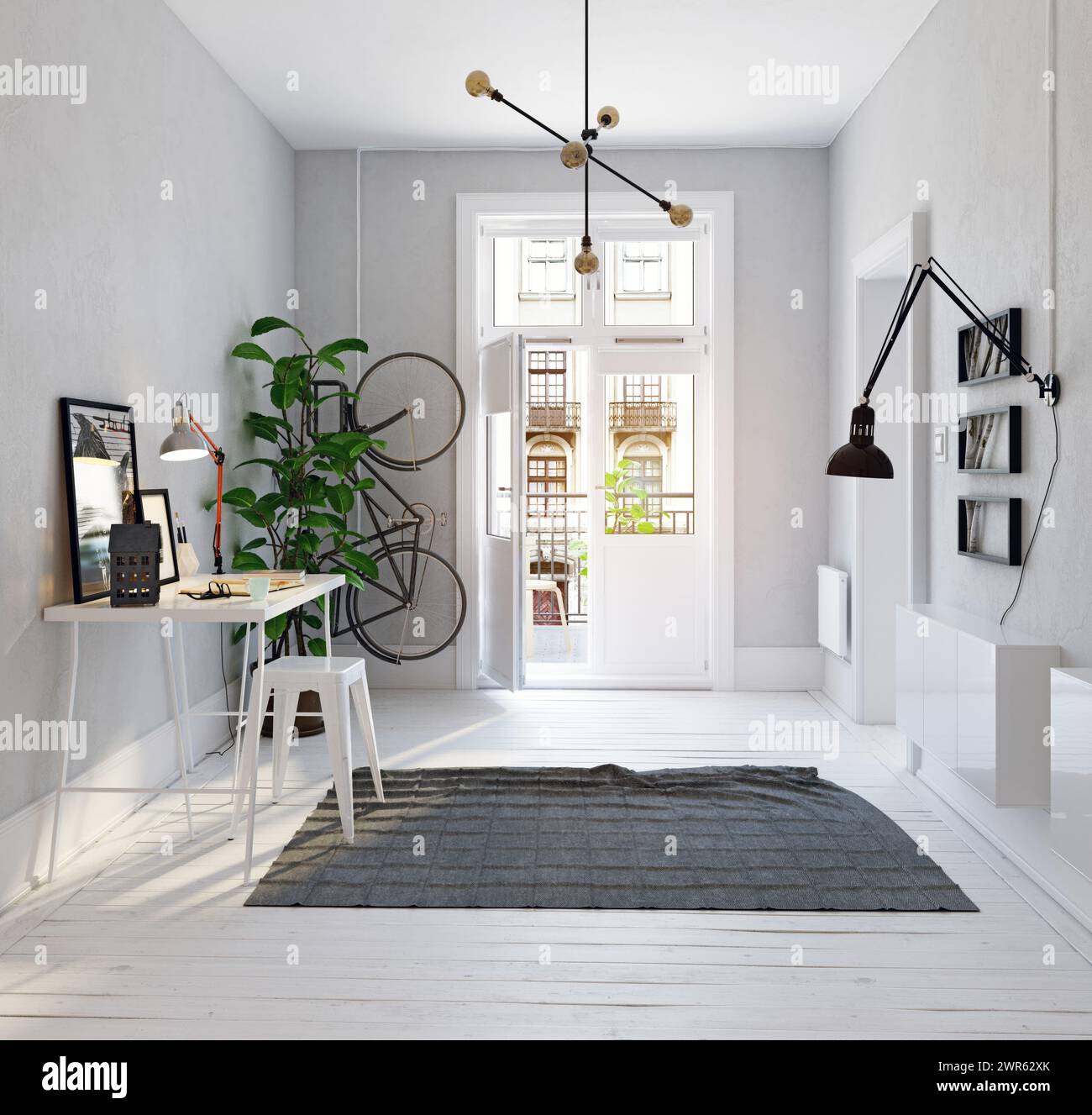 modern living interior design Stock Photo - Alamy