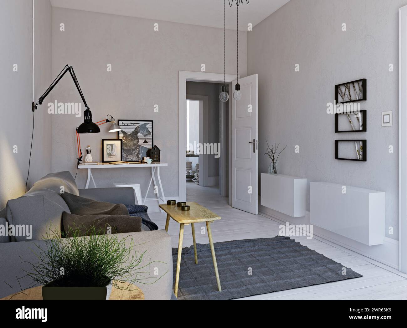 modern living interior design Stock Photo - Alamy