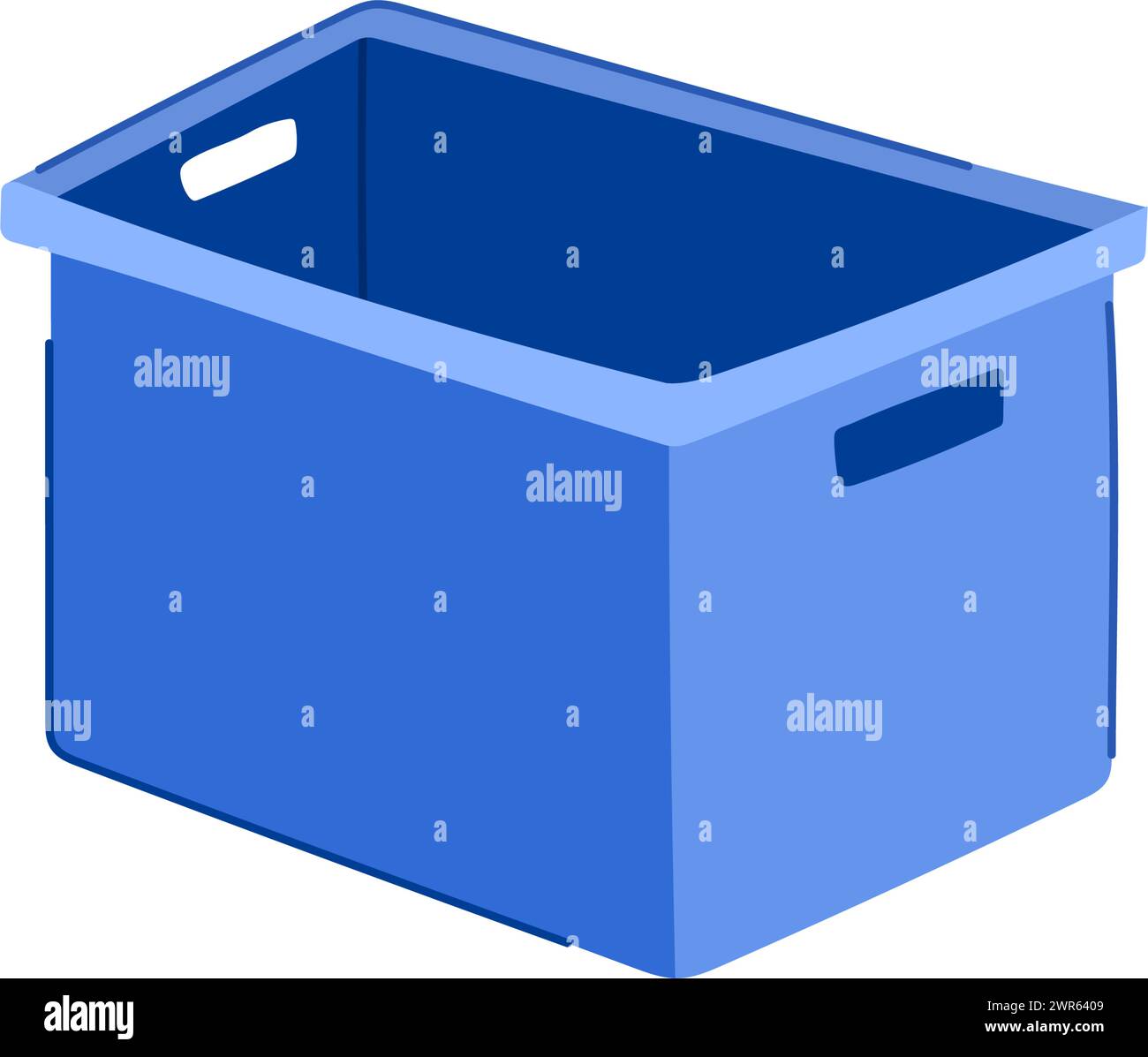 isometric plastic crate cartoon vector illustration Stock Vector