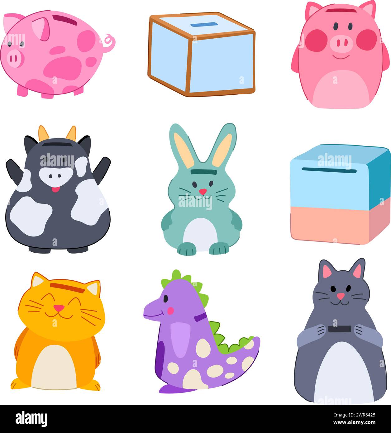 piggy bank set cartoon vector illustration Stock Vector Image & Art - Alamy