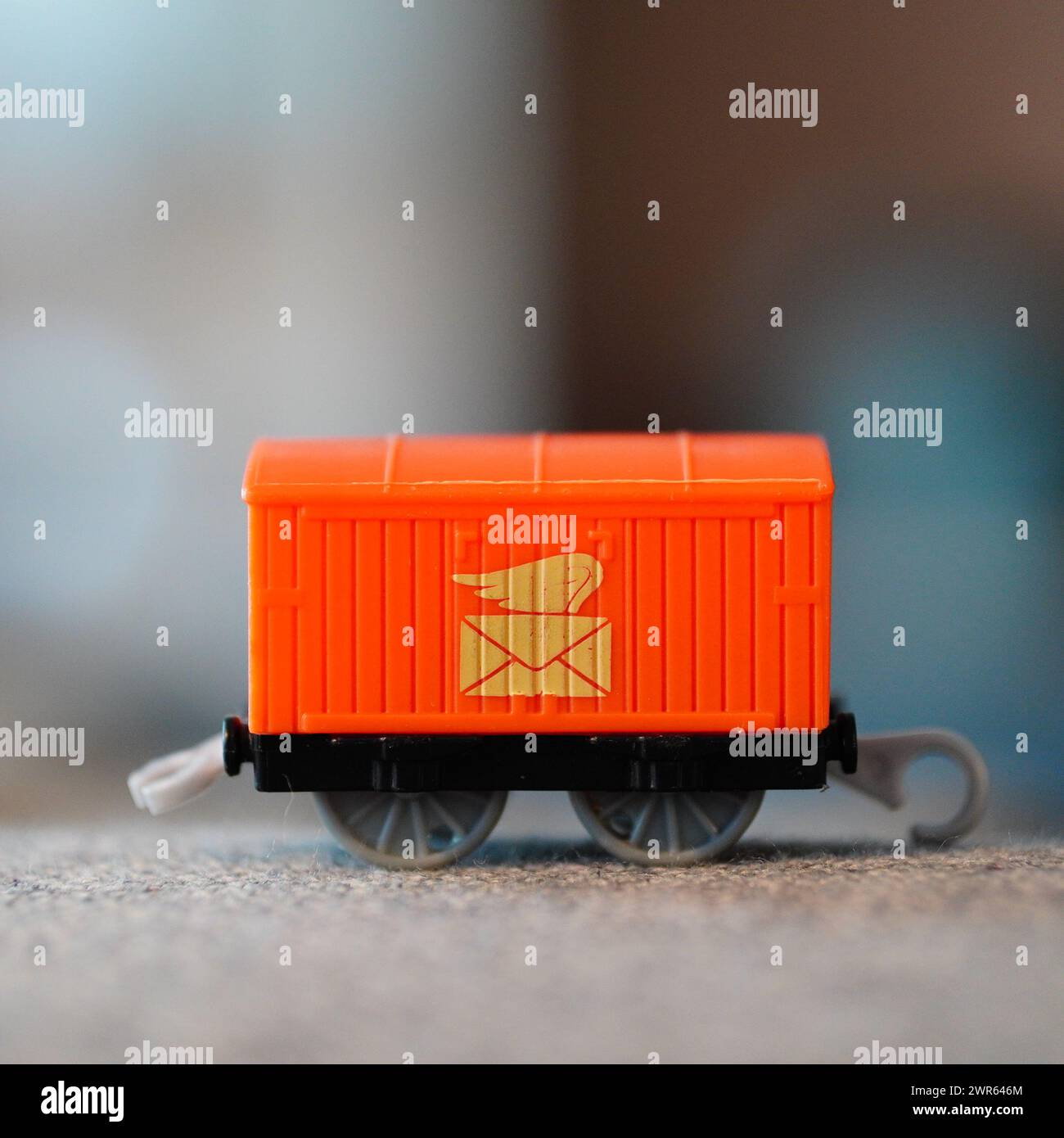 Closeup shot wooden train hi-res stock photography and images - Alamy
