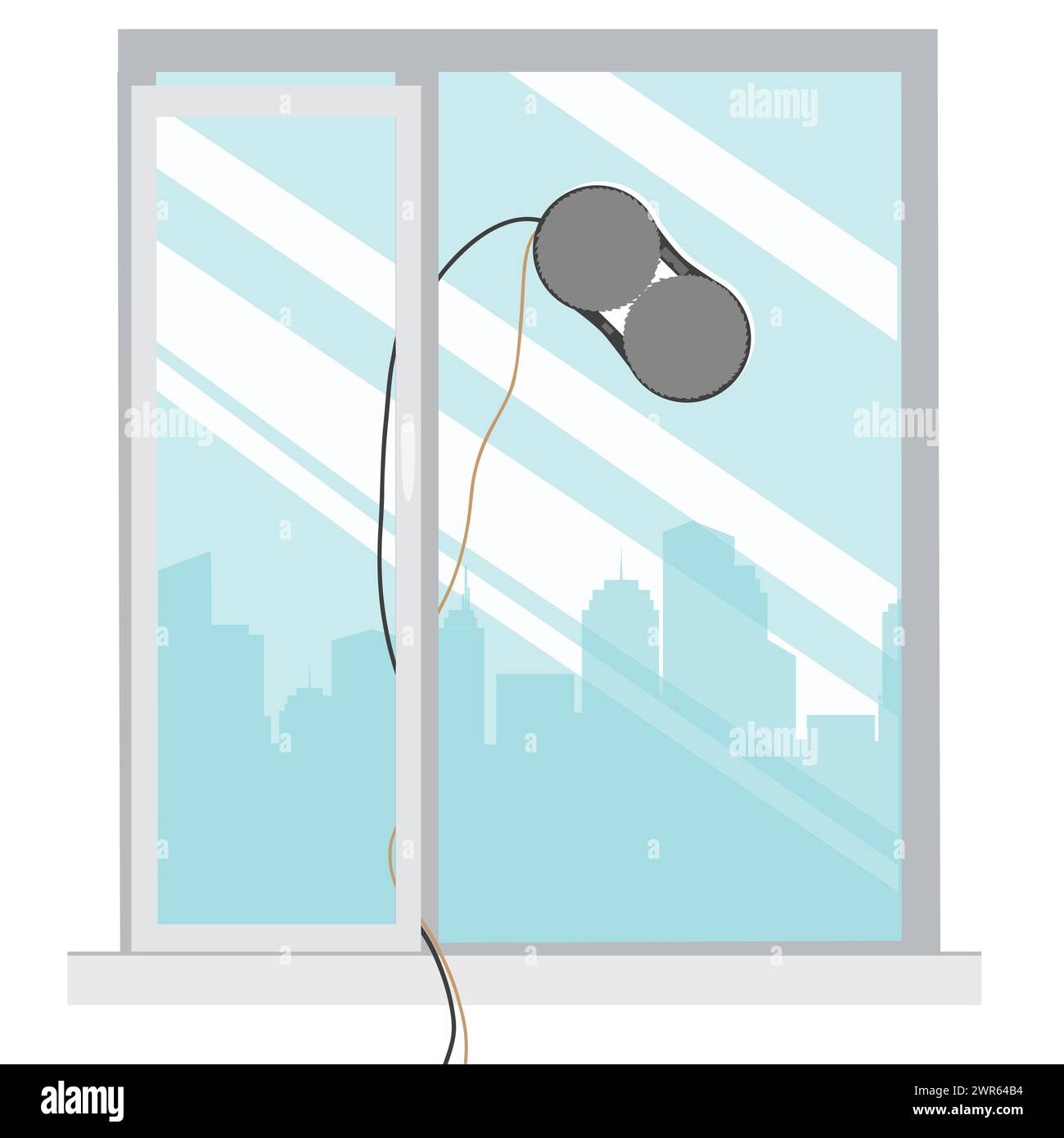 Robot washer vacuum cleaner with microfiber cleaning the dirty window ...