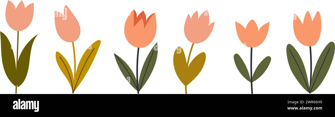 Simple abstract various flowers. Floral springtime prints design ...