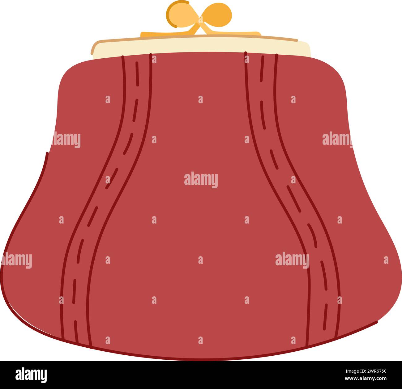 line wallet vintage cartoon vector illustration Stock Vector Image ...