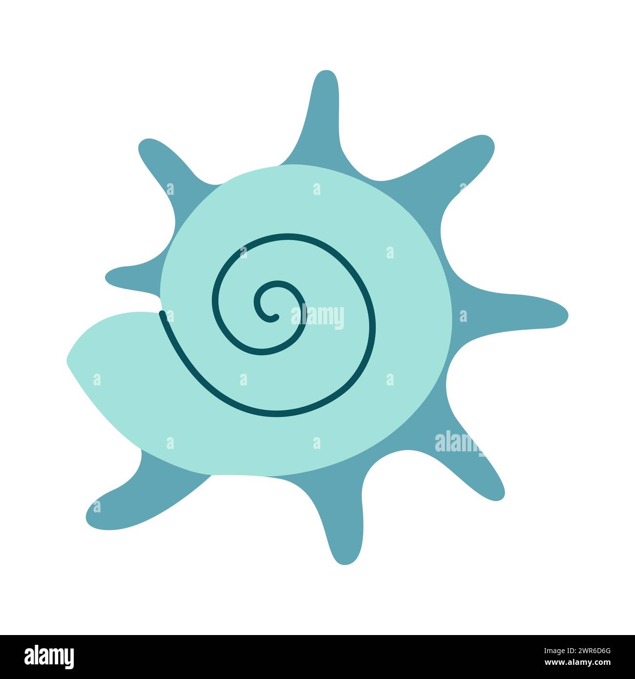 Hand drawn Seashell Yoka Star Turban. Cartoon style flat illustration ...