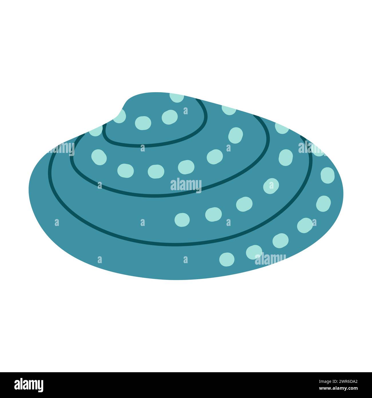 Sea Shell Cartoon Style Hand drawn Venerida Seashell. Cartoon style flat illustration seashell ...