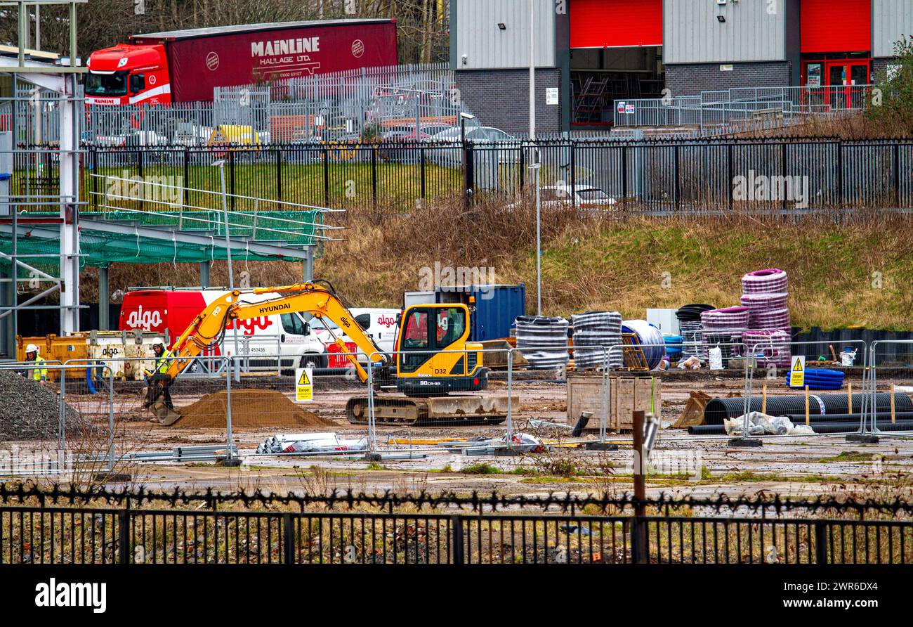 Dundee, Tayside, Scotland, UK. 11th Mar 2024. Revving Up: Dundee Welcomes New Ford Centre is set to open its doors in the summer of 2024. A family-owned company is being built on a 10-acre plot of land on Baird Avenue, Kingsway West Dundee. As the new Ford Main Dealer in Dundee, they will have a full range of new Ford cars, including the All Electric Ford Mustang Mach-E, as well as over 100 used cars and commercial vehicles. Credit: Dundee Photographics/Alamy Live News Stock Photo