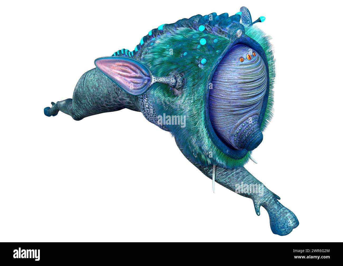 3D rendering of a fantasy creature isolated on white background Stock ...