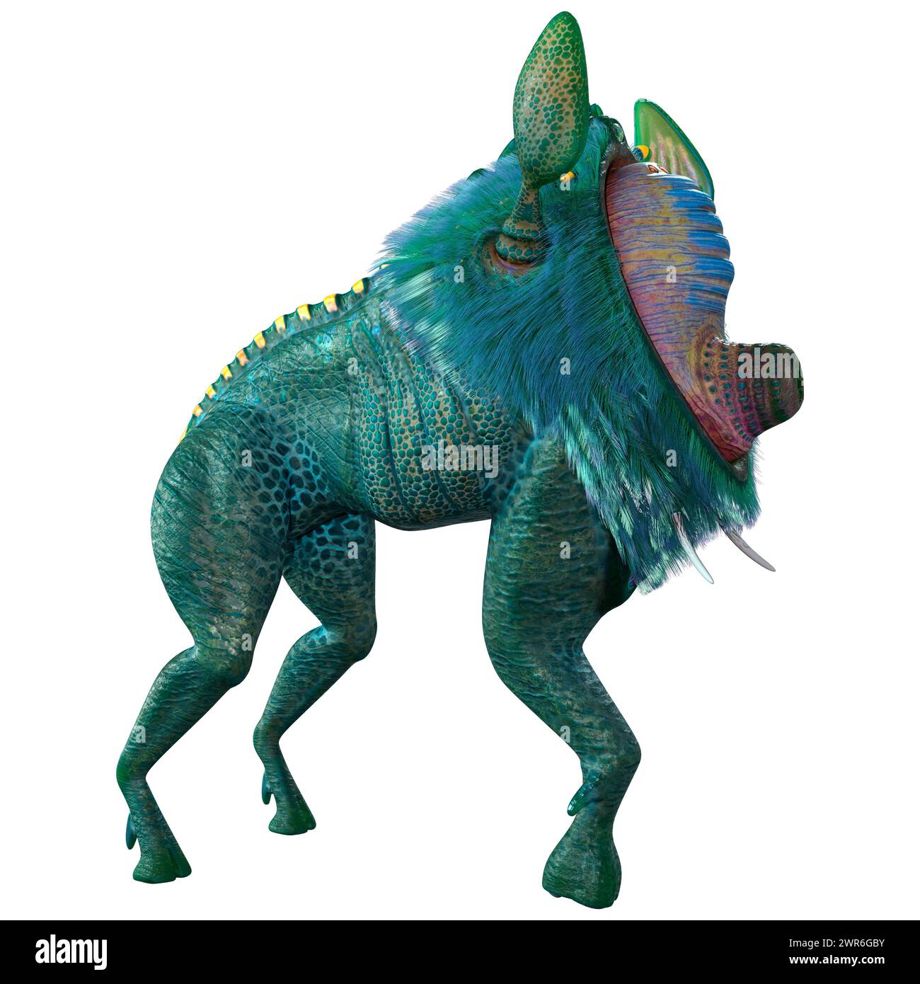 3D rendering of a fantasy creature isolated on white background Stock ...