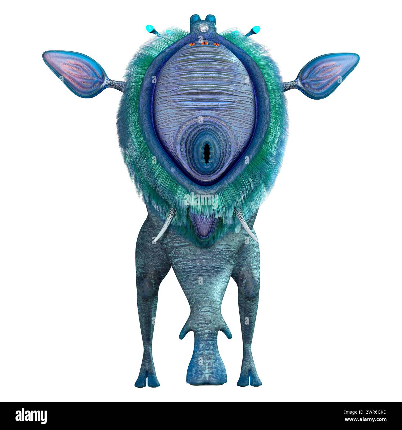 3D rendering of a fantasy creature isolated on white background Stock ...