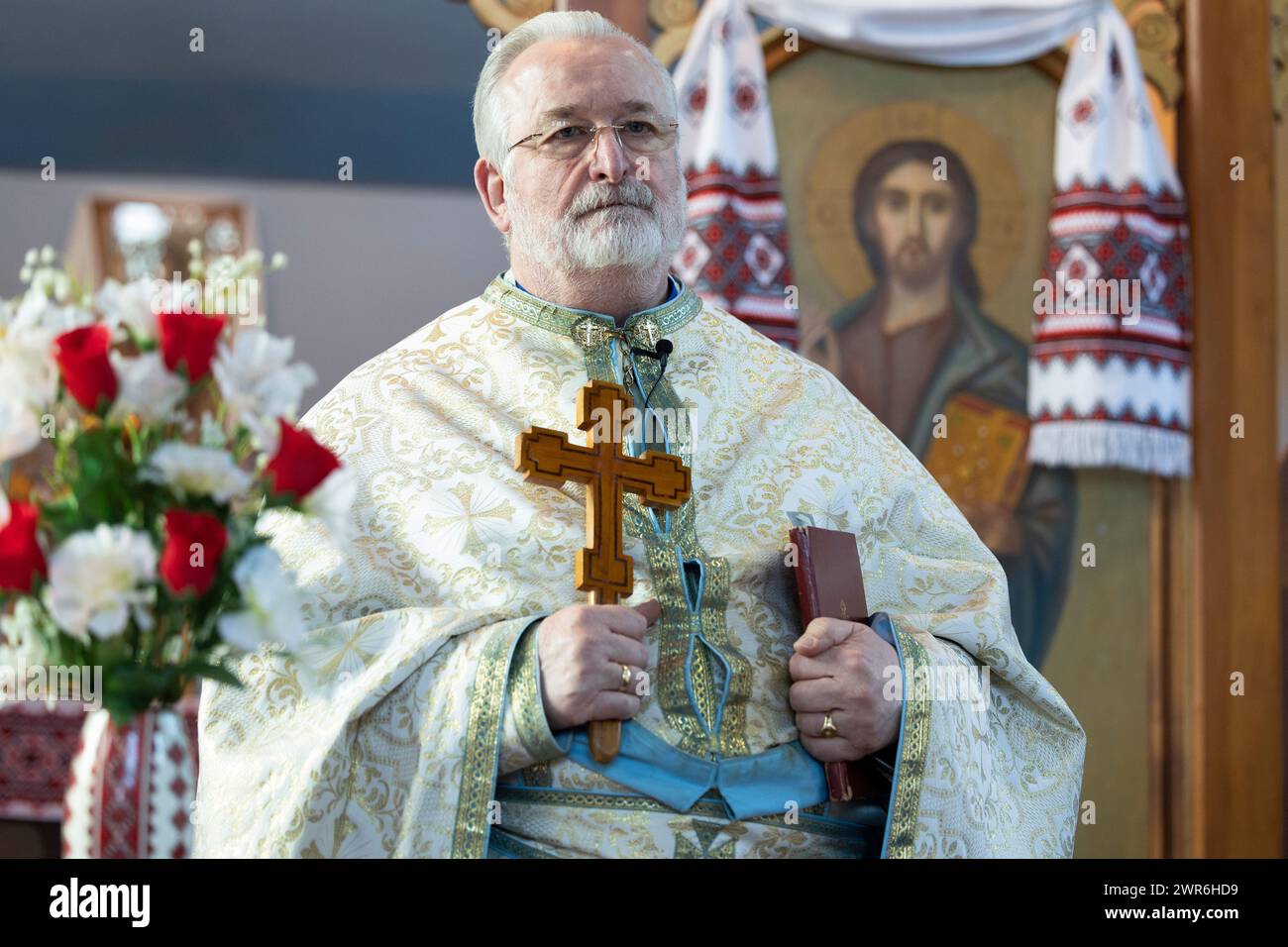 06/03/22   Led by the Very Rev. Fr. David J Sneak (Parish Priest for Ukrainian Catholic Parishes throughout the Midlands and Chancellor for the Ukrain Stock Photo