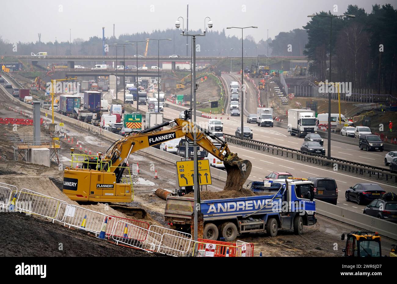 A View Of Traffic Approaching Junction 10 Of The M25 In Surrey During A two-places-with-the-biggest-time-zone-gap