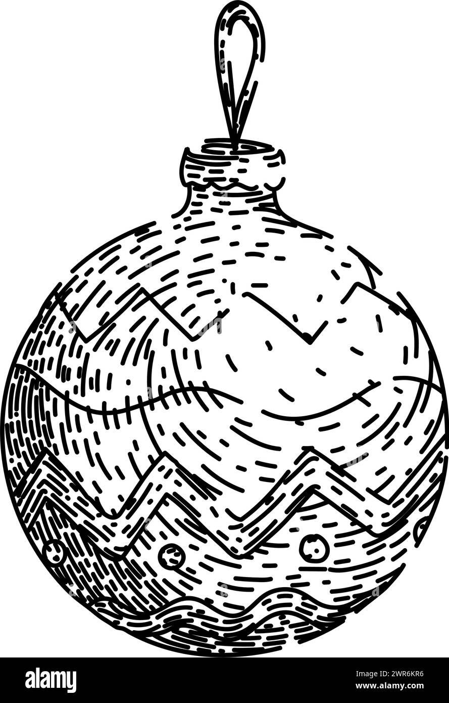 ball christmas sketch hand drawn vector Stock Vector Image & Art - Alamy