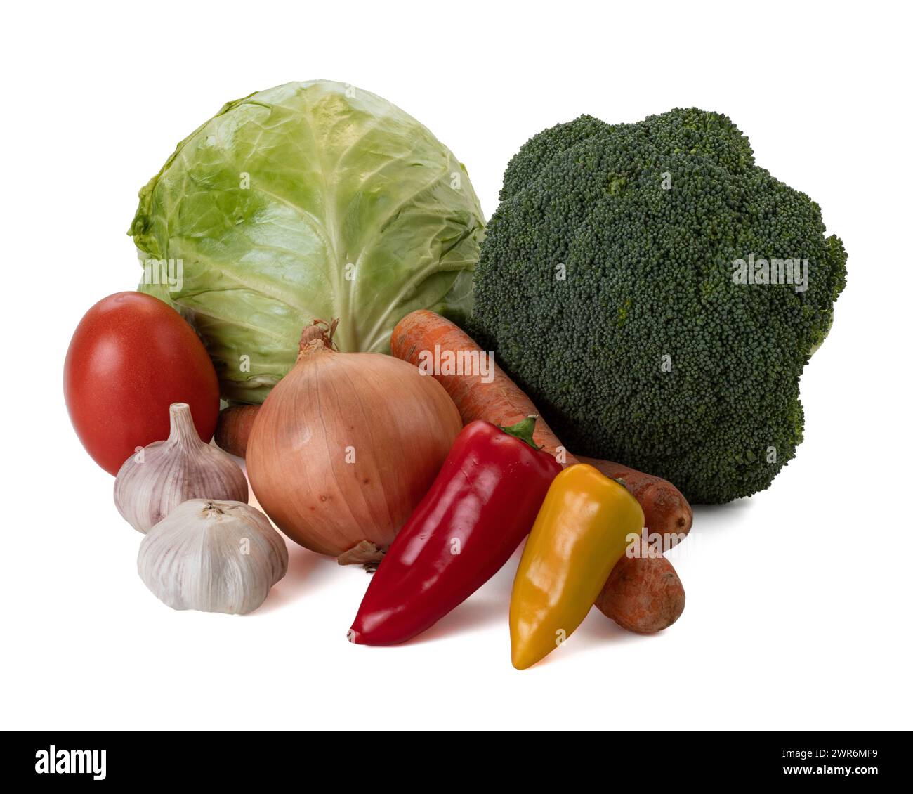 Fresh vegetables still life. Isolated on white background Stock Photo ...