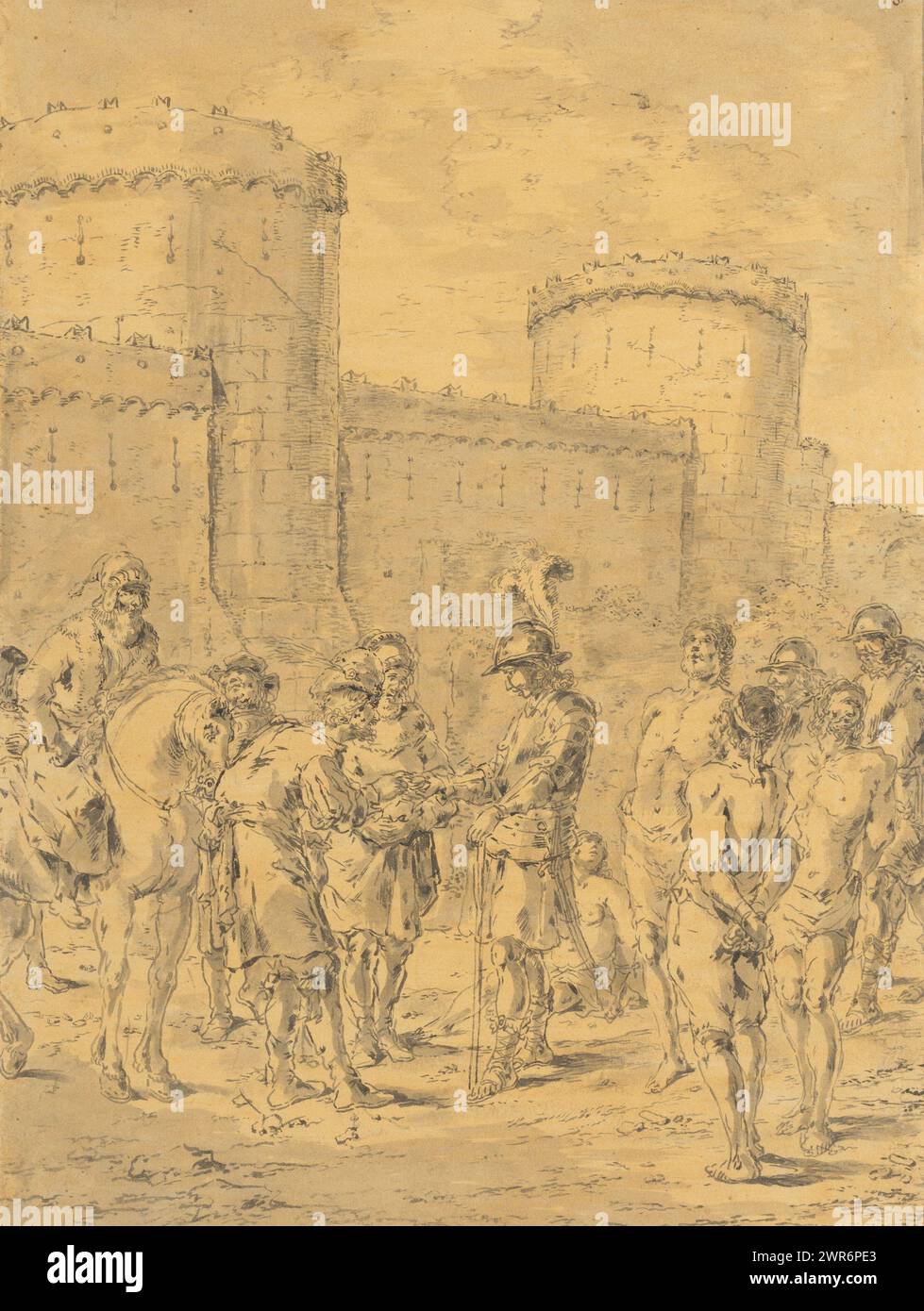 Alexander the Great enslaves the inhabitants of Thebes, Sells all the