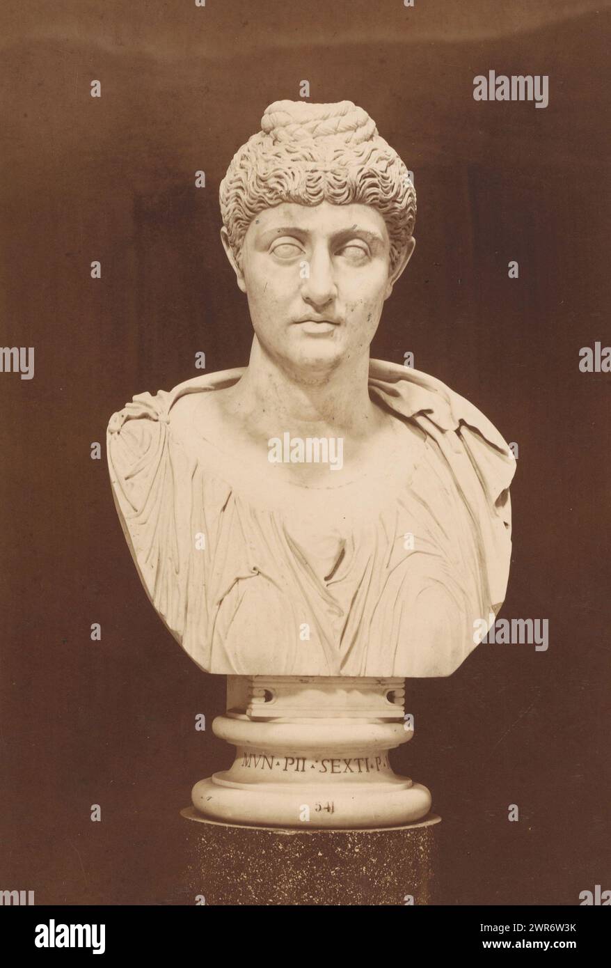 Sculpture (bust) of Faustina, Museo Vaticano, Libreria Spithöver, c. 1850 - c. 1870, paper, albumen print, height 334 mm × width 228 mm, photograph Stock Photo