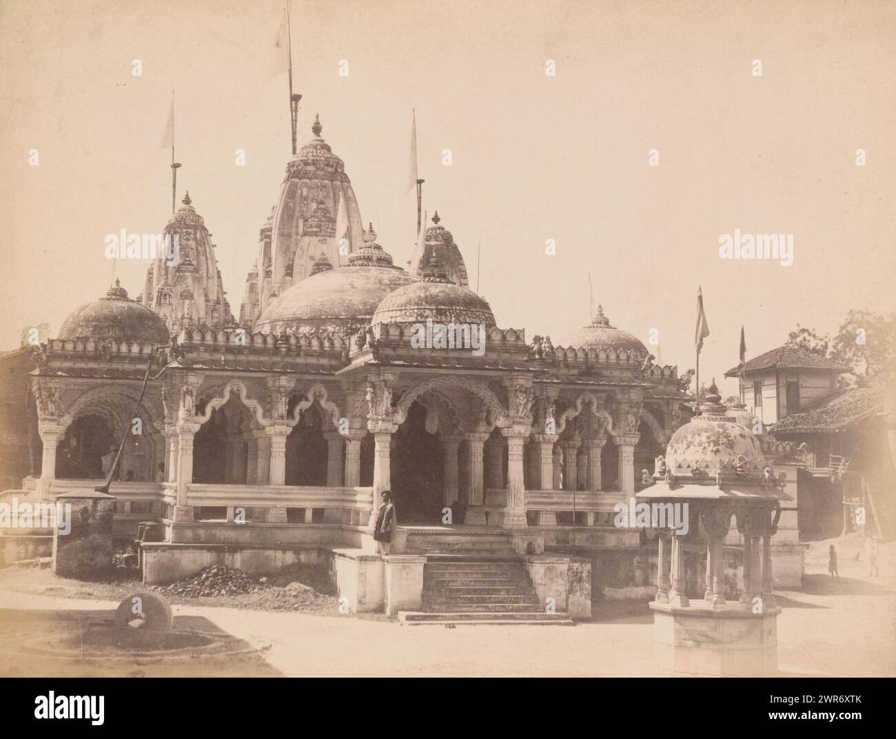 Swaminarayan Temple at Ahmedabad, Gujarat, India, anonymous, Ahmedabad, 1865 - 1890, paper, albumen print, height 180 mm × width 237 mm, height 205 mm × width 256 mm, photograph Stock Photo