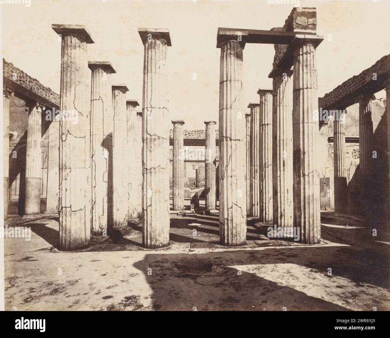 Remains of Mario Epidio Sabini's house in Pompeii, Italy, anonymous, Pompeii, 1851 - 1900, cardboard, albumen print, height 305 mm × width 401 mm, photograph Stock Photo