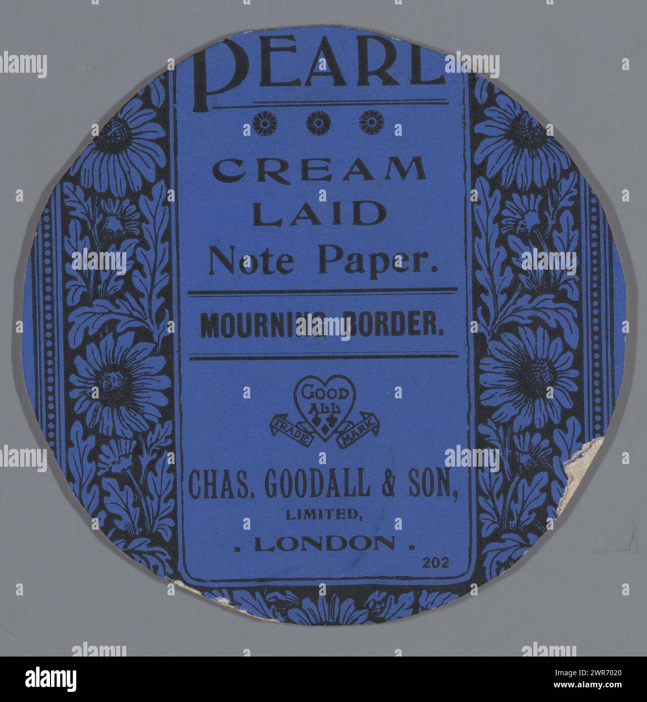 Advertising message for Pearl Cream Laid paper, maker: anonymous, c. 1910 - c. 1930, cardboard, printing block, height 95 mm × width 96 mm, advertisement Stock Photo
