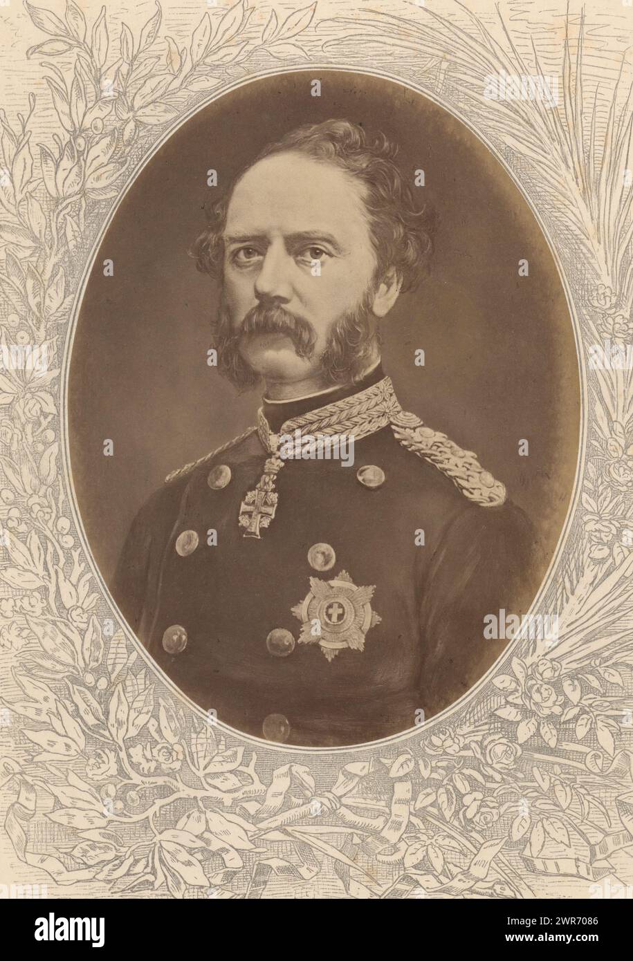 Photo reproduction of a painted portrait of Christian IX, King of Denmark, Christian IX, König von Dänemark (title on object), anonymous, after painting by: anonymous, c. 1875 - in or before 1880, paper, albumen print, height 189 mm × width 143 mm, photograph Stock Photo