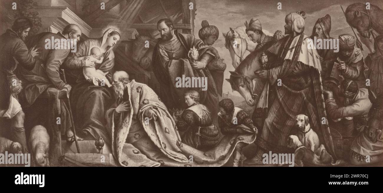 Photo reproduction of the painting The Adoration of the Magi by Paolo ...