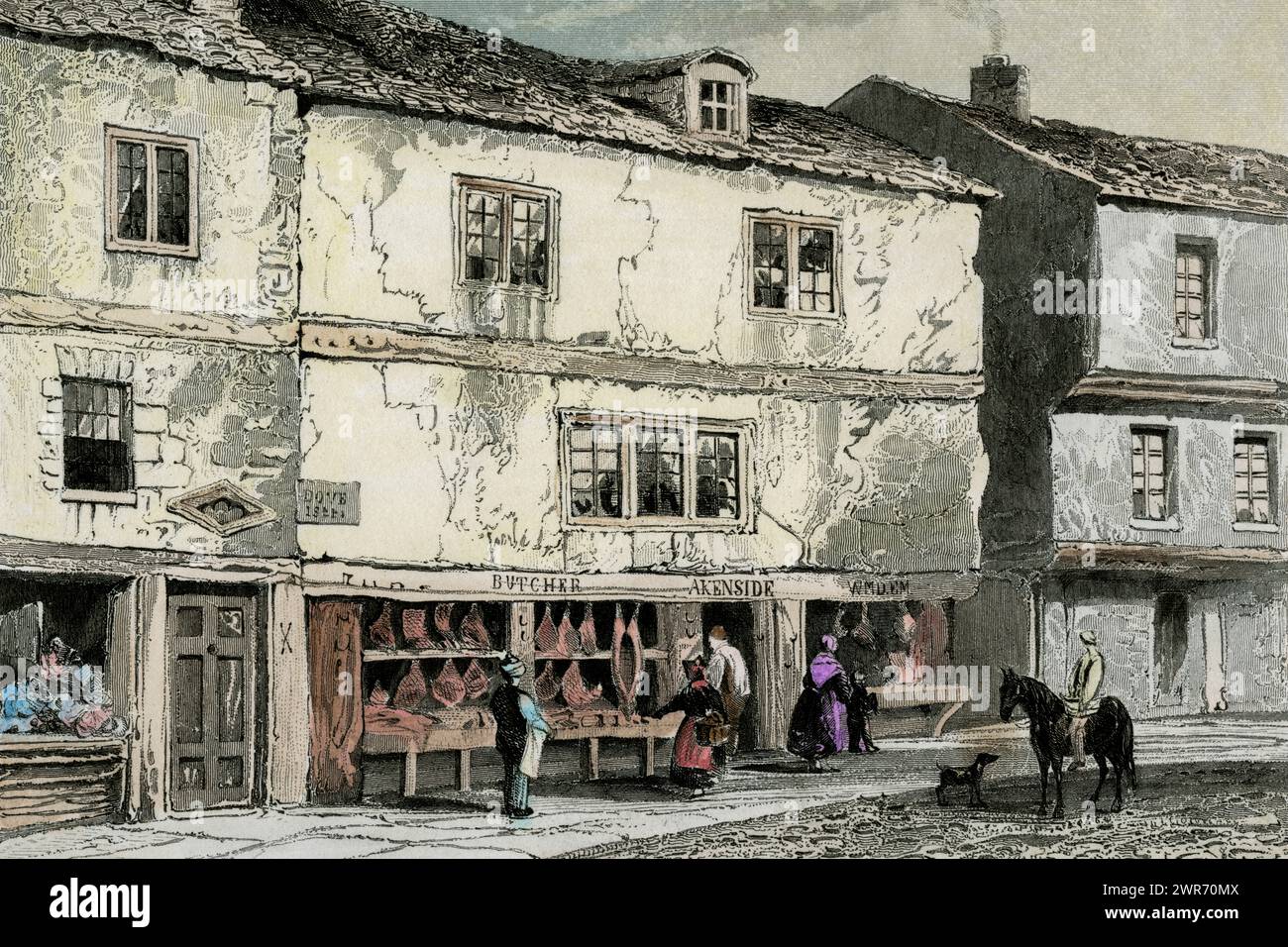 Butcher Bank, NewcastleuponTyne, England. Borderless crop of antique