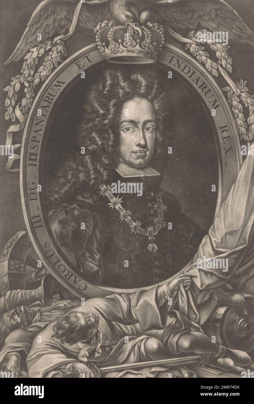 Portrait of Charles VI, Emperor of the Holy Roman Empire, print maker: Christoph Weigel, publisher: Christoph Weigel, 1695 - 1725, paper, height 331 mm × width 226 mm, print Stock Photo