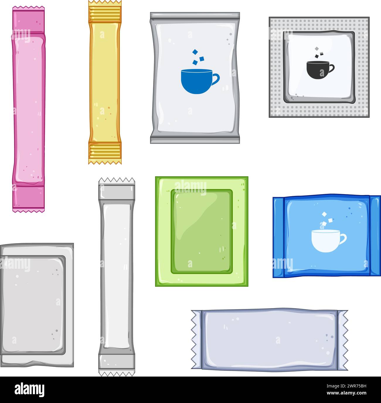 sugar bag set cartoon vector illustration Stock Vector Image & Art - Alamy