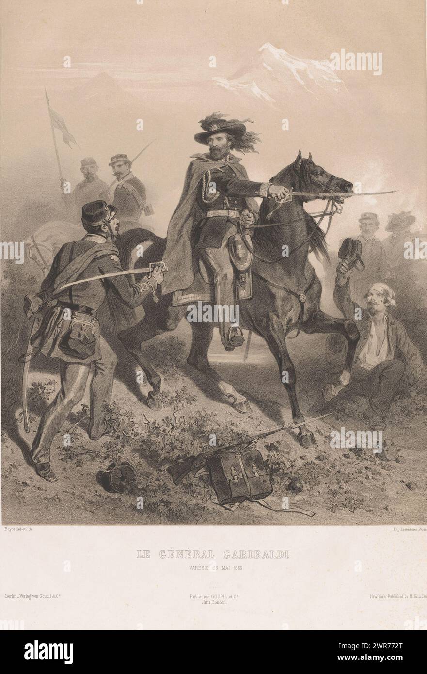 General Giuseppe Garibaldi as leader in the Battle of Varese, Le ...