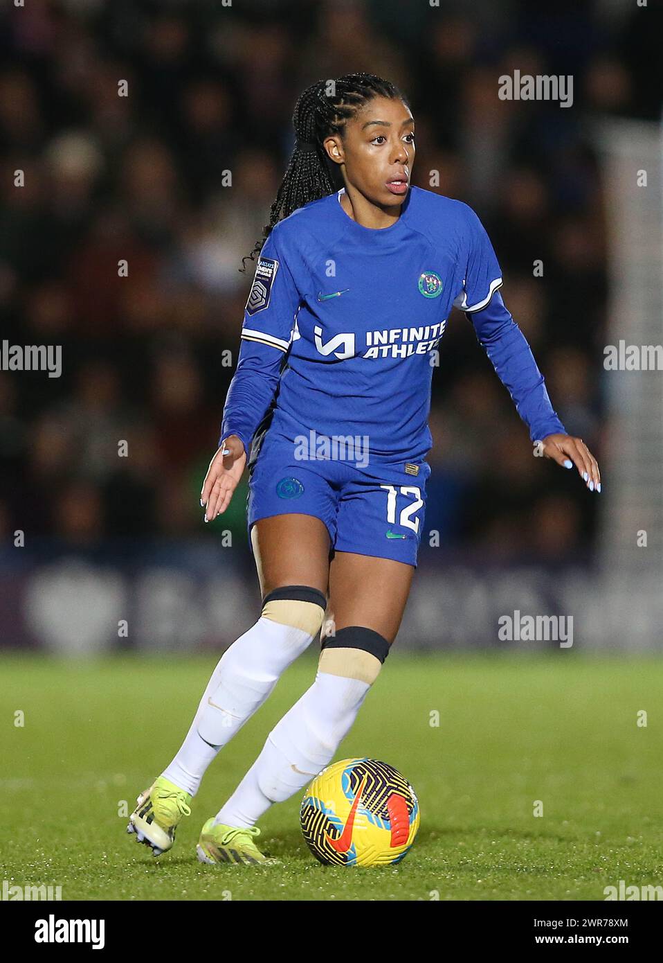 Ashley Lawrence of Chelsea Women. - Chelsea Women v Manchester City Women, Womens Super League, Kingsmeadow Stadium, London, UK - 16th February 2024. Editorial Use Only - DataCo restrictions apply. Stock Photo