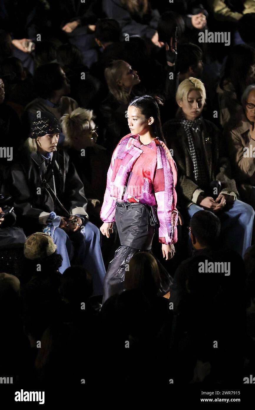 March 11, 2024, Tokyo, Japan A model wearing fashion brand TANAKA